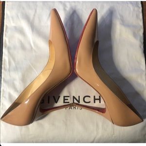 Christian Louboutin Decolette Patent Heels - Nude